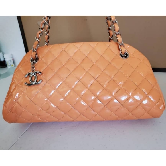 CHANEL Orange Patent Mademoiselle Bowling … - Picture 5 of 14